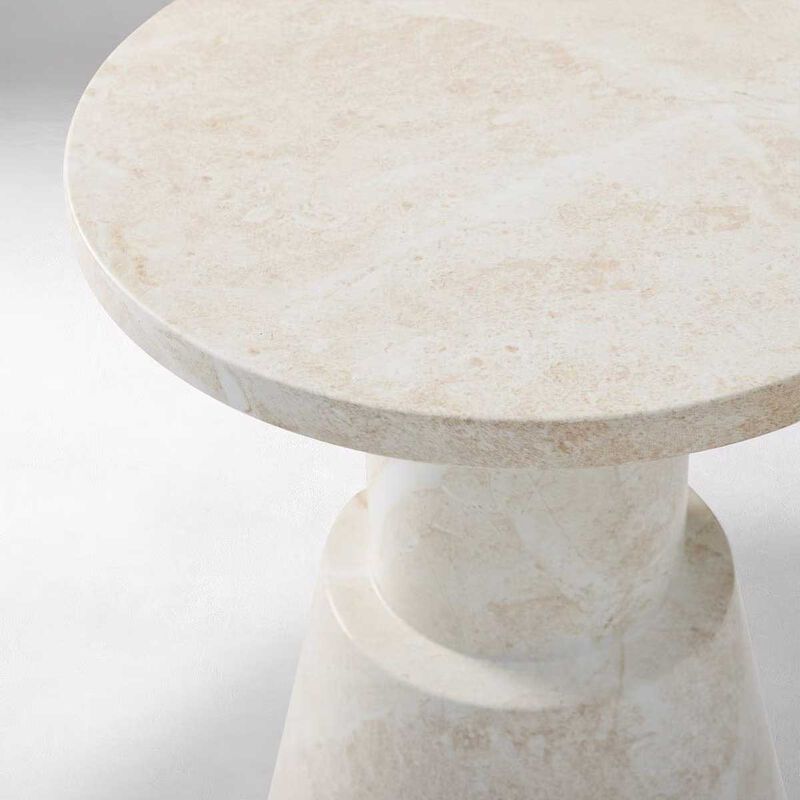 West Elm Wyatt Side Table Travertine image number 1
