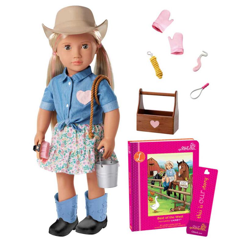 Our Generation Dolls 18" Deluxe Cowgirl Doll & Book - Lainey image number 1