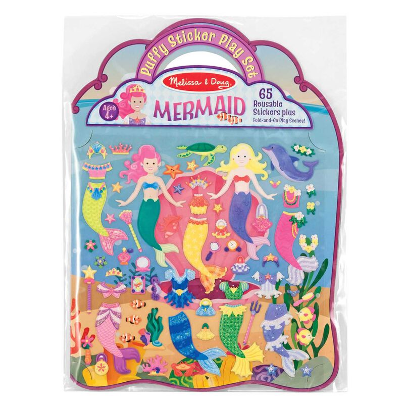 Melissa & Doug Reusable Puffy Sticker Play Set - Mermaid image number 0