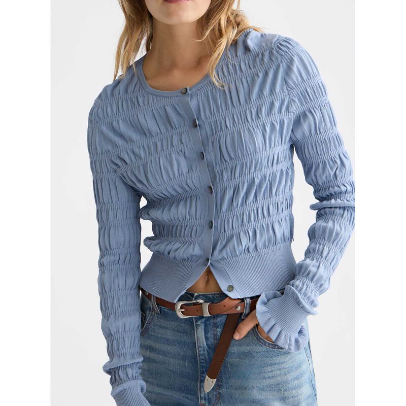 Scotch & Soda Smock Stitch Crew Neck Cardigan image number 3
