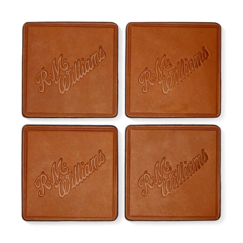 R.M. Williams Script Logo Coaster Set - 4 Piece image number 1