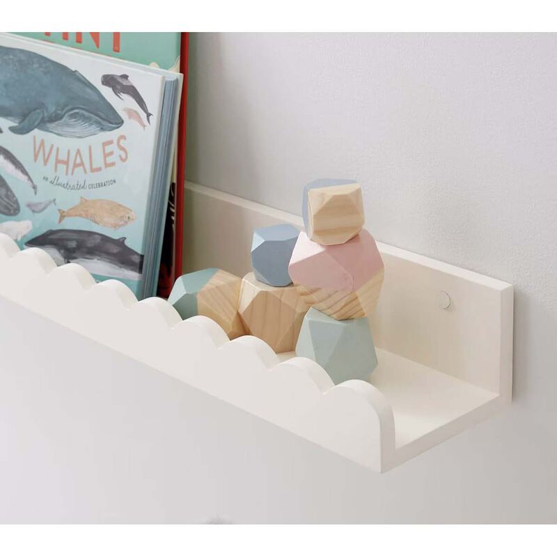 Pottery Barn Kids Scalloped Book Ledge Simply White image number 1