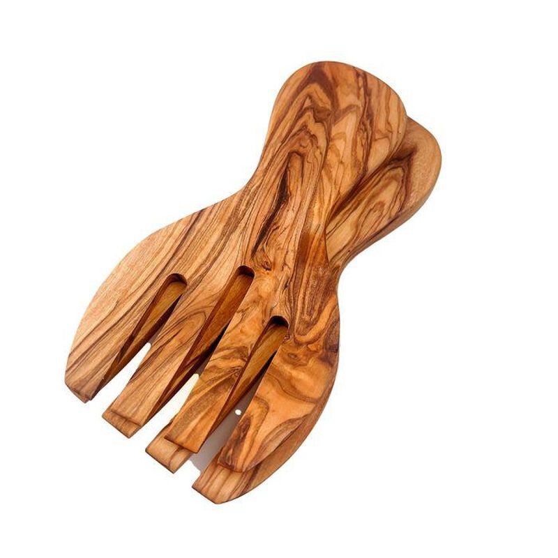 Selbrae House Olive Wood Salad Hands Set image number 0