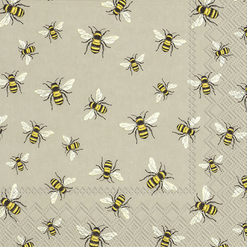 IHR Luncheon Napkin Lovely Bees Linen image number 0