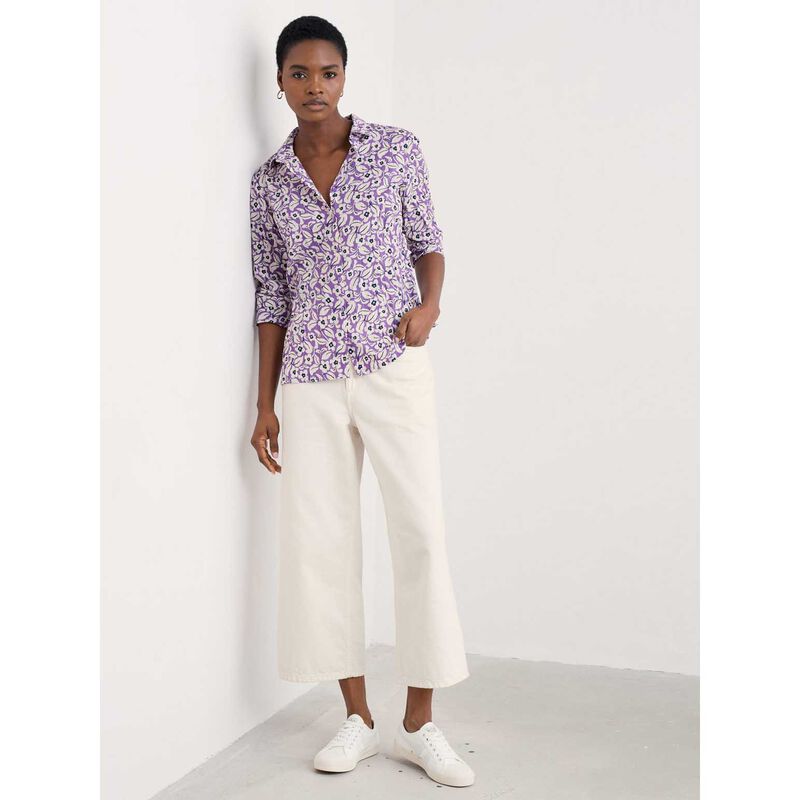 Seasalt Cornwall Larissa Shirt Winsome Floral Pansy image number 3