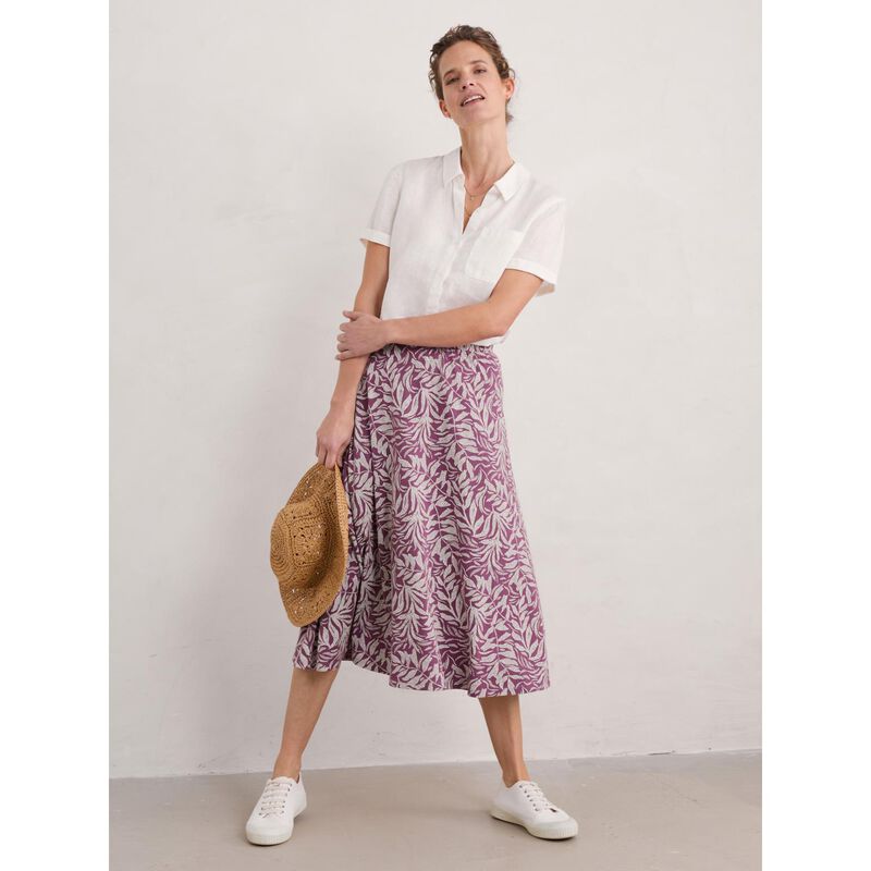 Seasalt Cornwall Orchard Skirt Dune Fronds Heather image number 3