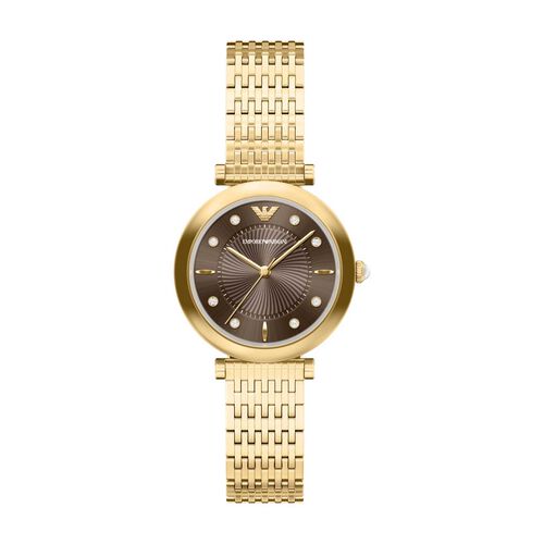 Emporio Armani Archelia Three-Hand Gold-Tone Stainless Steel Watch