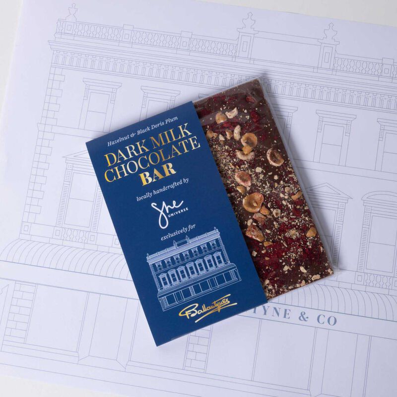 Ballantynes Dark Chocolate Hazelnut & Black Doris Plum Bar 100g image number 3