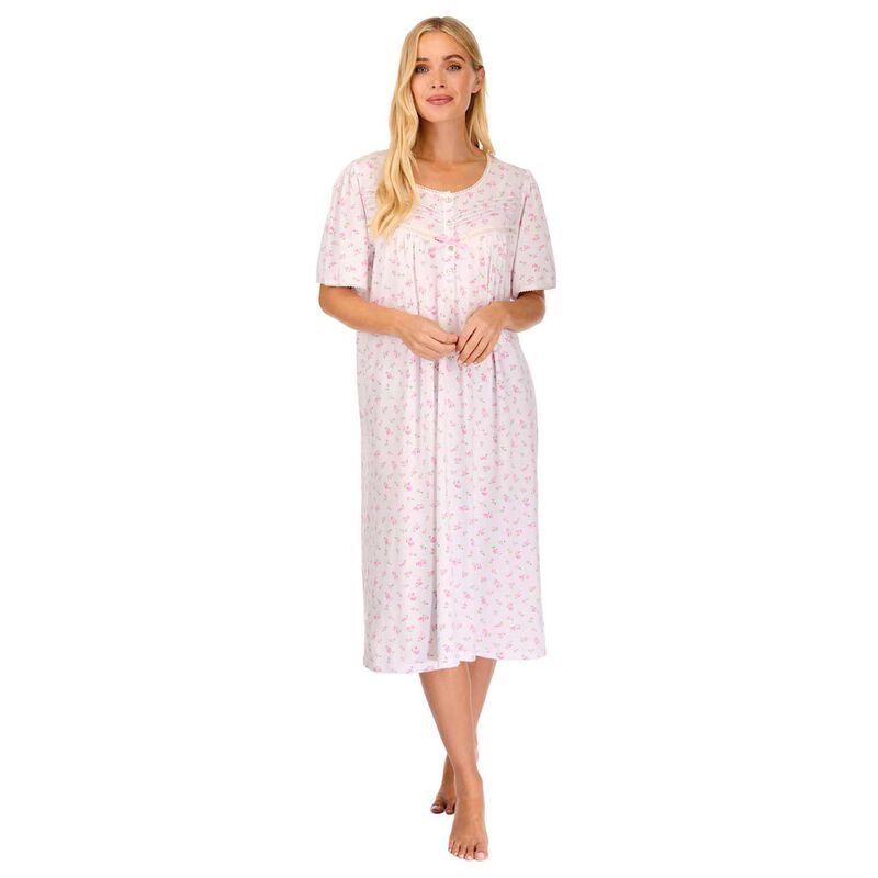 La Marquise Vintage Blossoms Cotton-Rich Jersey Short Sleeve Nightdress image number 6