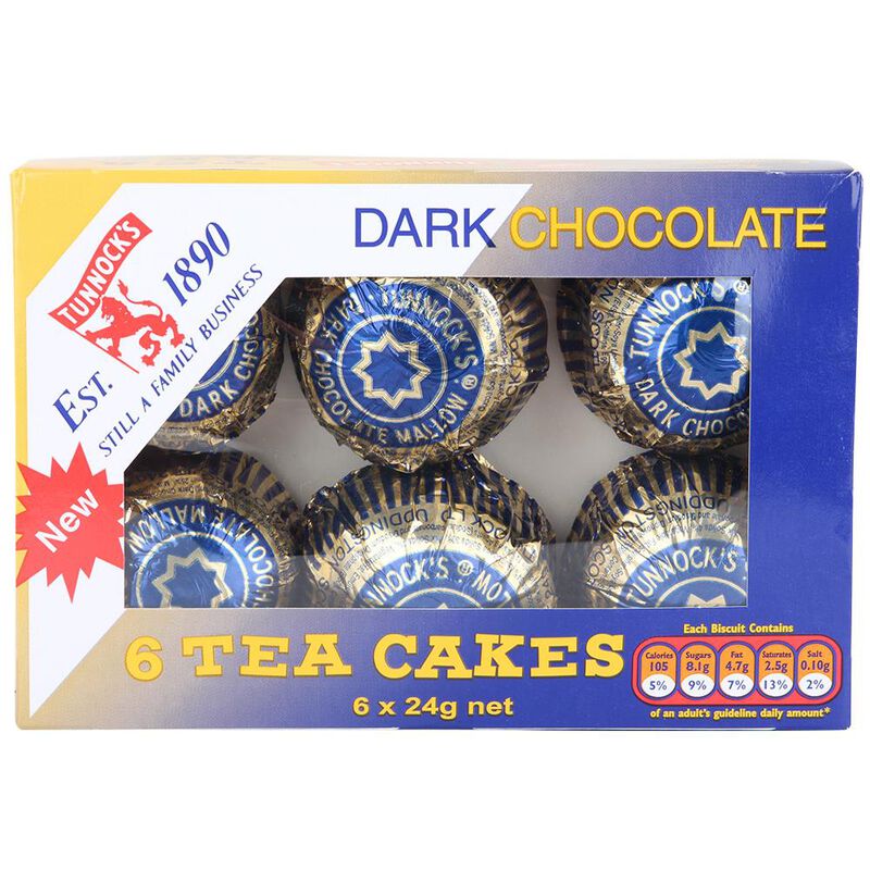 Tunnocks Chocolate Tea Cakes Dark 24g 6 Pack image number 0