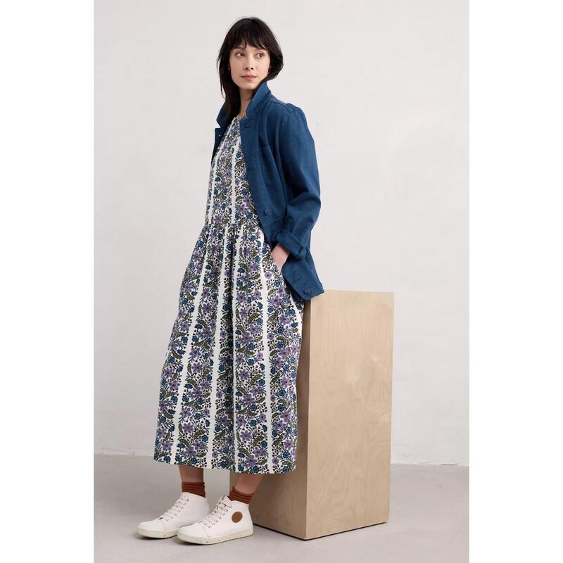 Seasalt Cornwall Brouse Dress Etched Bloom Chalk image number 3