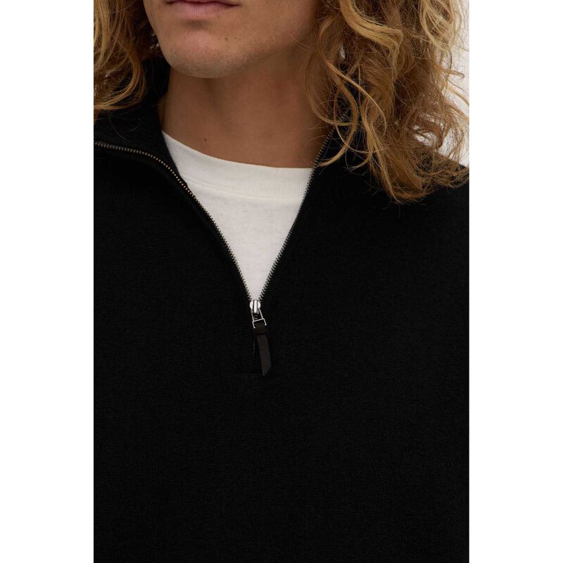 Assembly Label Austin Wool Cashmere Half Zip Knit Black image number 2