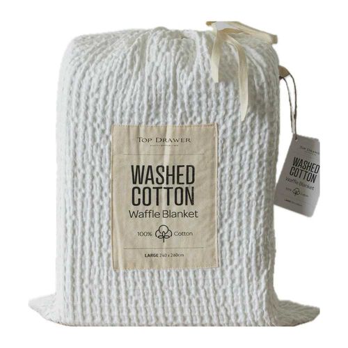 Top Drawer 100% Cotton Waffle Blanket Large