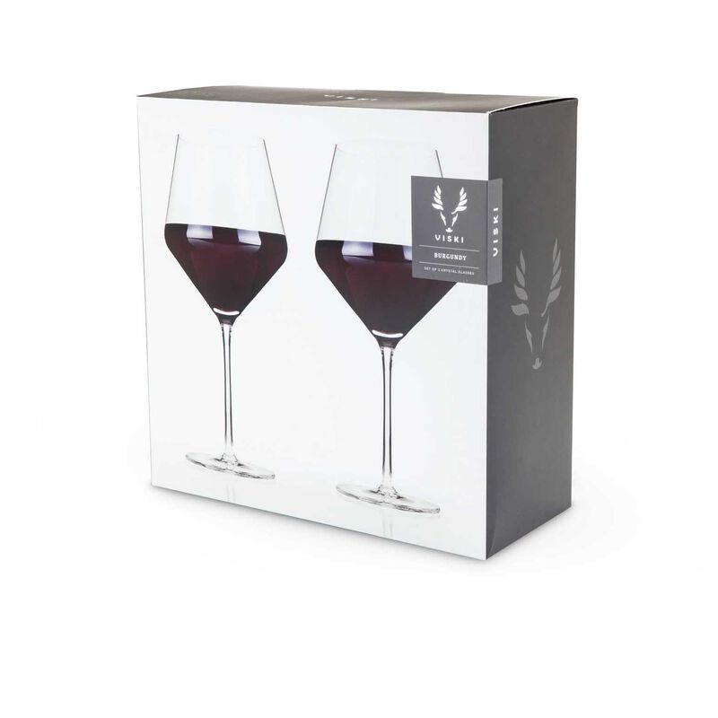 Viski Raye Crystal Burgundy Glasses Set Of 2 image number 1
