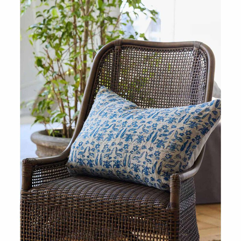 French Country Petro Floral Azure Cushion Cover image number 1