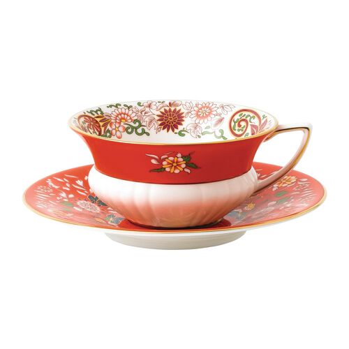 Wedgwood Wonderlust Crimson Orient Teacup & Saucer