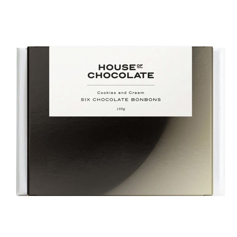 House of Chocolate 6 Piece Cookies & Cream Bonbon Box 100g image number 0
