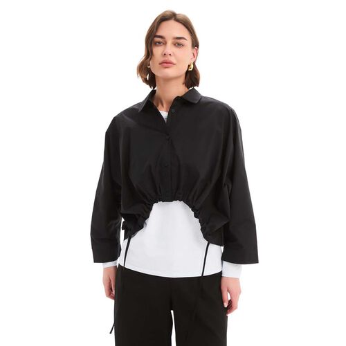 TIRELLI Wide Crop Poplin Overshirt