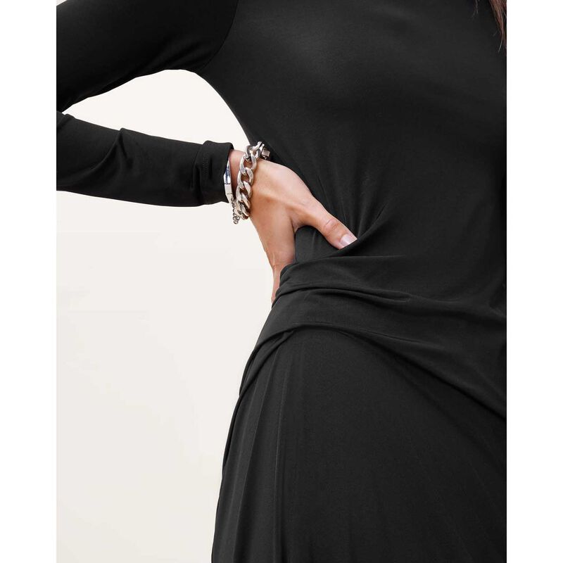 AllSaints Rivi Draped Long Sleeve Midi Dress image number 2