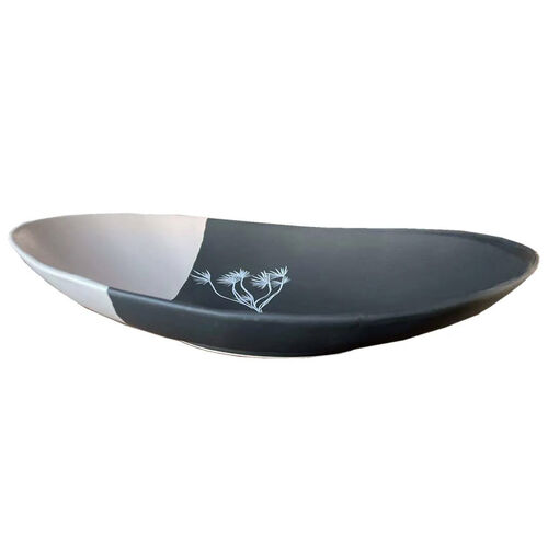 Jo Luping Coastal Ti Kouka Dipped White On Black 24cm Bowl