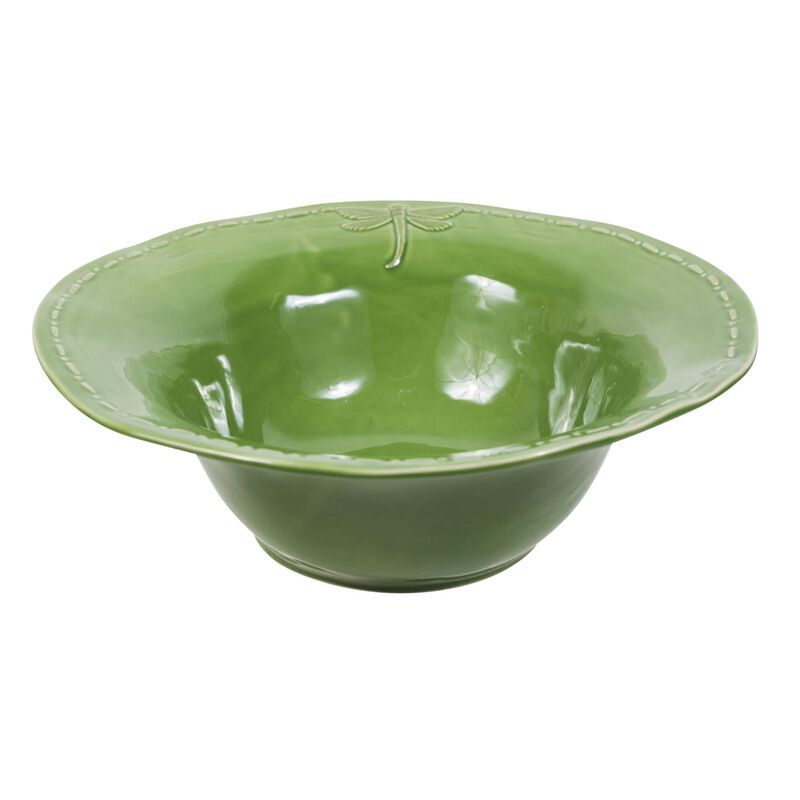 French Country Dragonfly Stoneware Green Salad Bowl Large image number 0