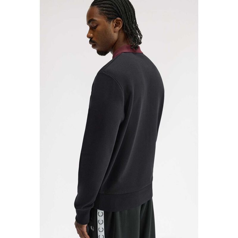 Fred Perry Embroidered Panel Collared Sweatshirt image number 1