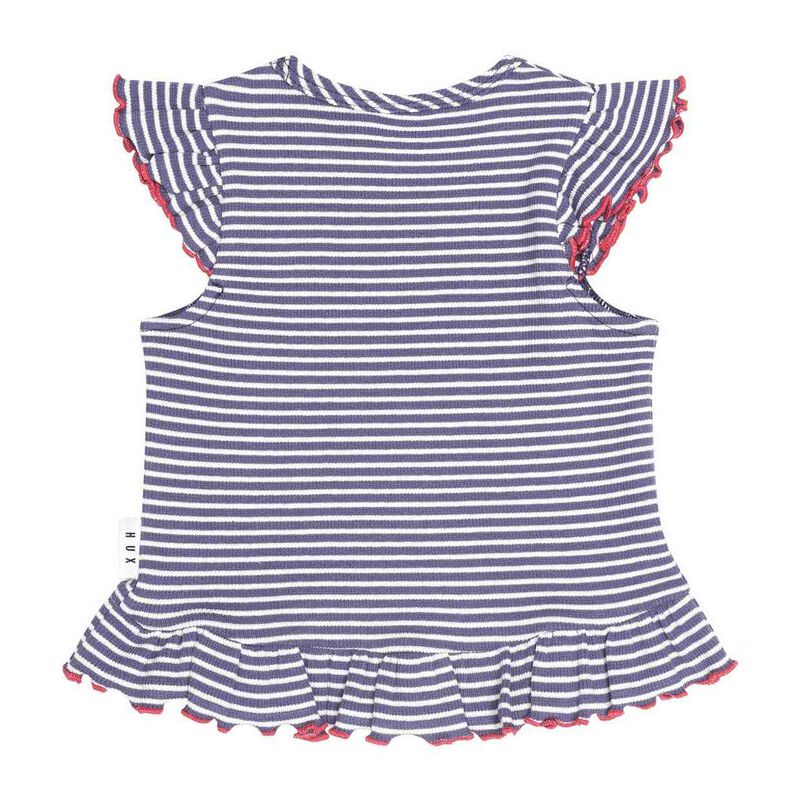 Huxbaby Ink Stripe Rib Peplum Tee 3-5Y image number 3