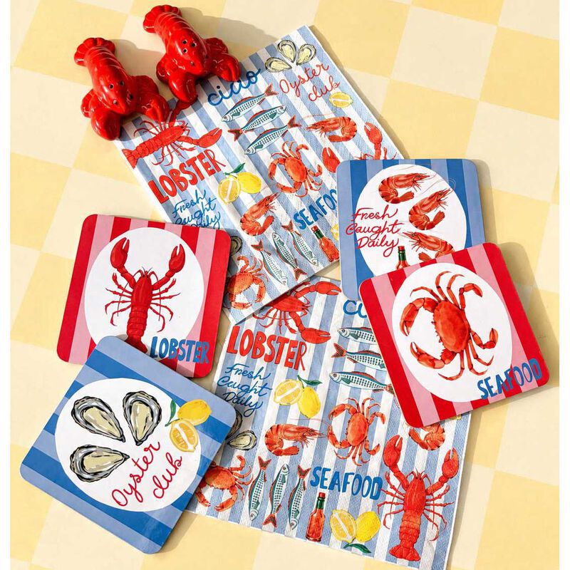 Urban Products Sea Vita Cork & MDF Coasters Blue 10cm Set Of 4 image number 1