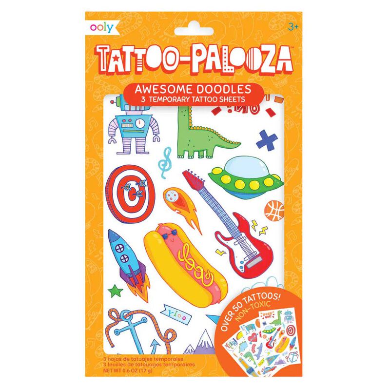 Ooly Temporary Tattoos - Awesome Doodles image number 0