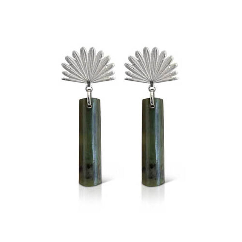 Boh Runga Pounamu Piwakawaka Drop Earring image number 0