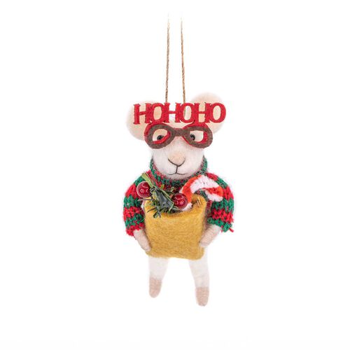 Sass & Belle Tree Decorating Mouse Felt Decoration