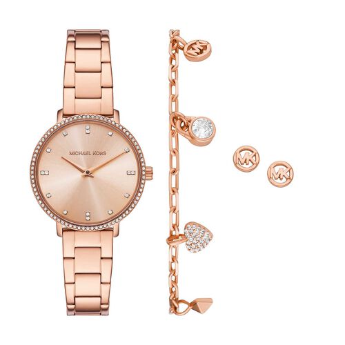 Michael Kors Pyper Two-Hand Rose Gold-Tone Stainless Steel Watch