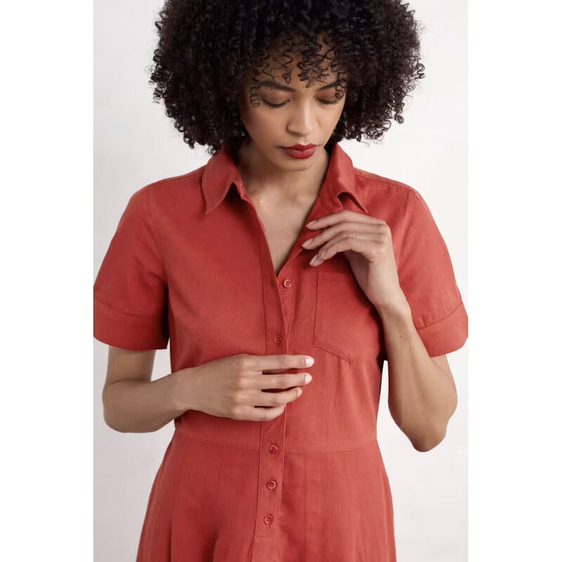 Seasalt Cornwall Birch Glade Dress Dark Cinnamon image number 3