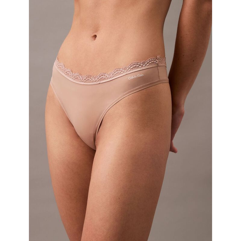 Calvin Klein Microfiber Stretch With Lace Thong image number 2