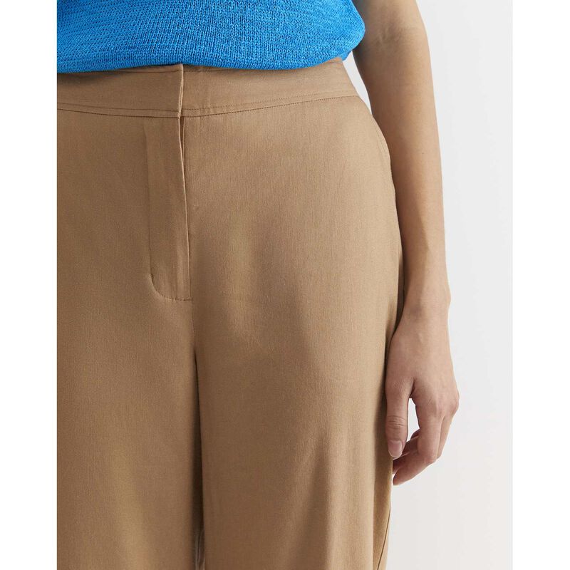 Sportscraft Rosa Lace Trim Crop Linen Pant image number 2