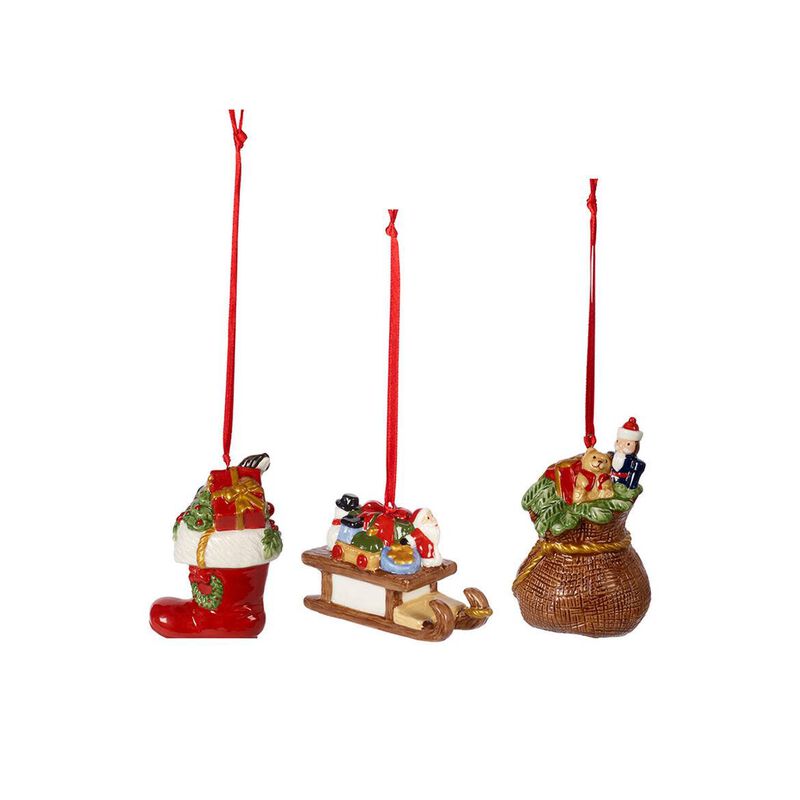 Villeroy & Boch Nostalgic Ornament Set of 3 Presents 6.3 cm image number 0