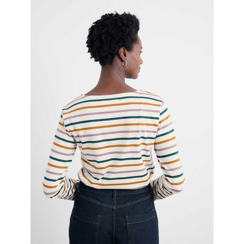 Seasalt Cornwall Sailor Shirt Tri Breton Verte image number 1