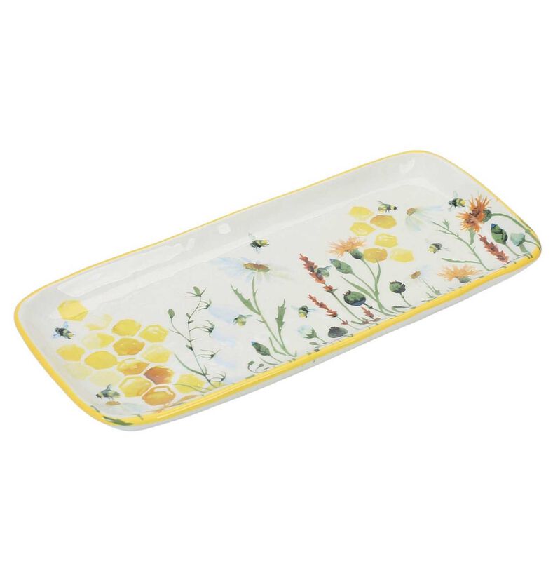 Urban Products Bee Meadow Platter Yellow 36x15cm image number 0