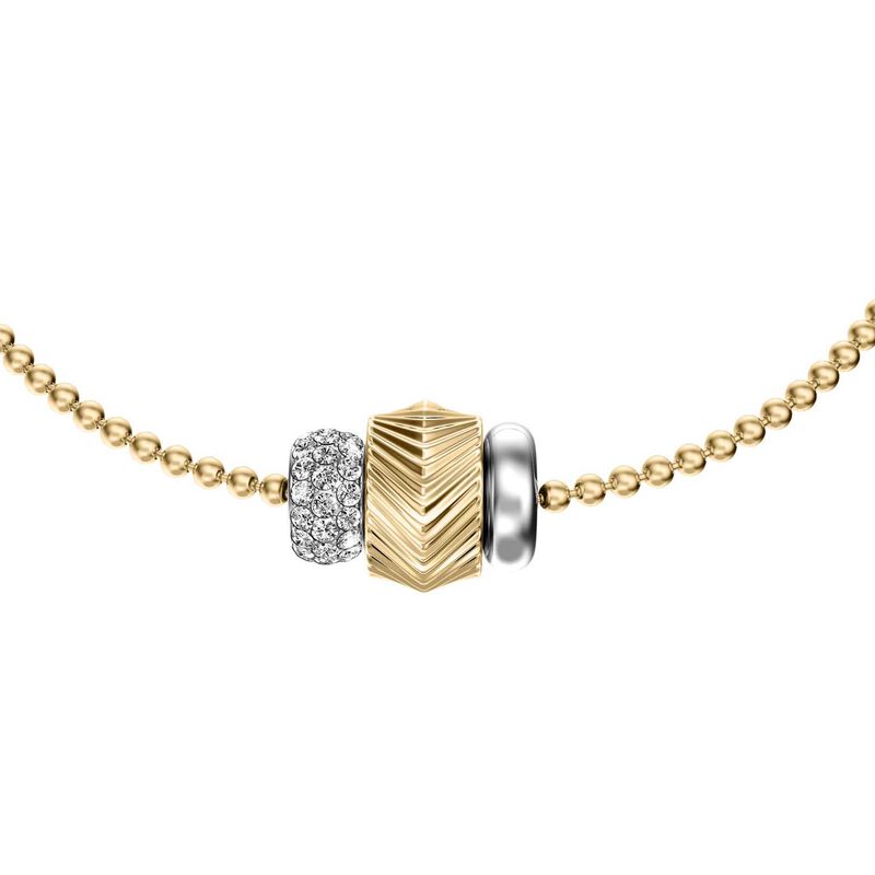 Fossil Harlow Rondelles Two-Tone Stainless Steel Station Bracelet image number 1