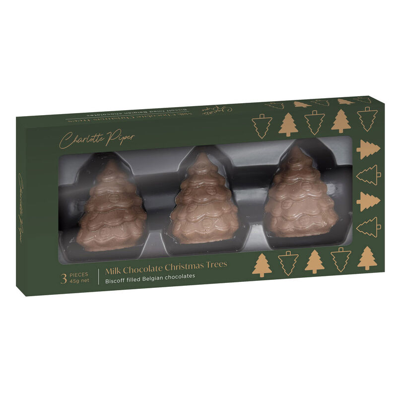 Charlotte Piper Biscoff Filled Trees Milk Chocolate 45g 45g image number 0