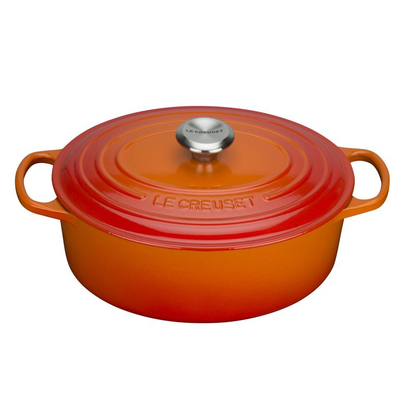 Le Creuset Signature Oval Casserole 29cm SS Knob Volcanic image number 0