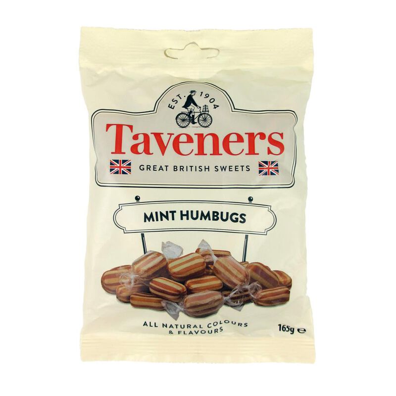 Taveners Great British Sweets Mint Humbugs 165g image number 0