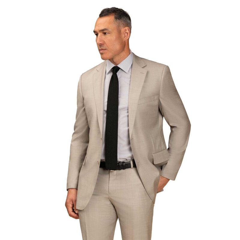Rembrandt Cooper Beige Sharkskin Suit Jacket image number 0