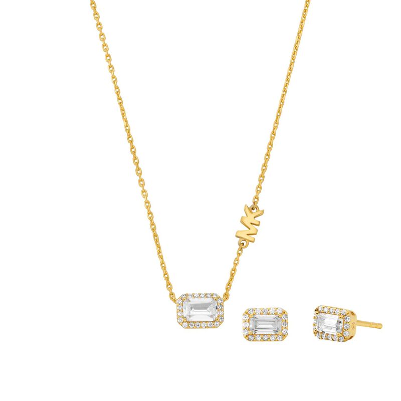 Michael Kors 14K Gold-Plated Sterling Silver Necklace And Earrings Set image number 0