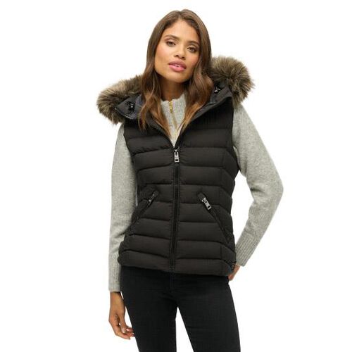 Superdry Fuji Faux Fur Hooded Gilet