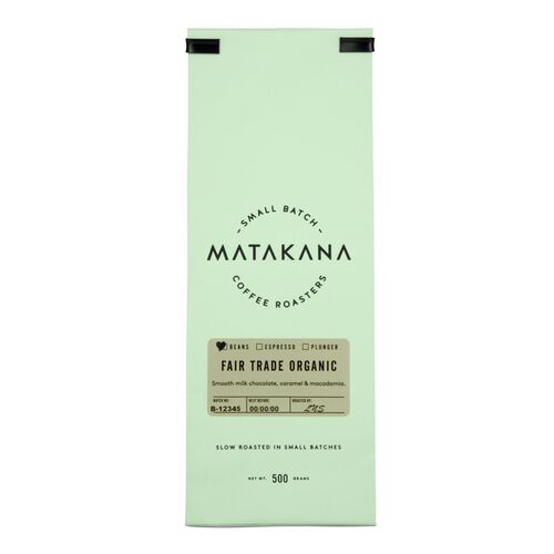 Matakana Coffee Roasters FT Organic Beans 500g