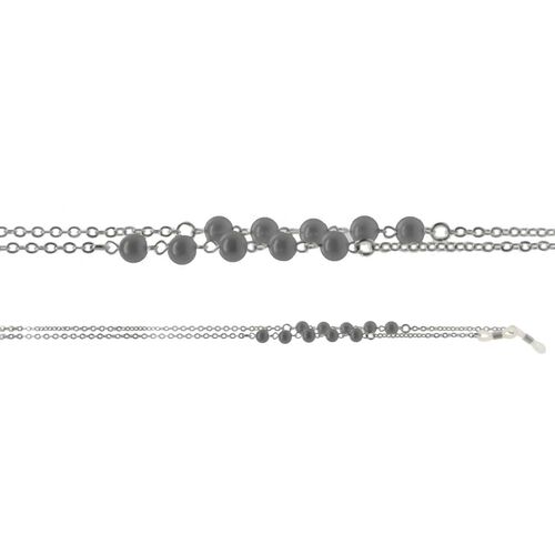 On The Nose Silver Chain with Grey Pearls