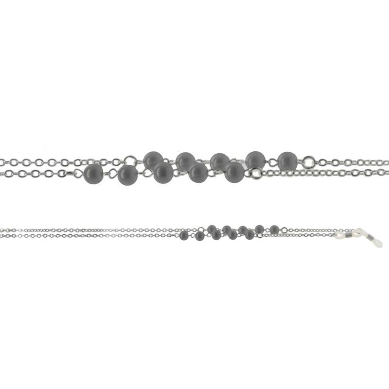 On The Nose Silver Chain with Grey Pearls image number 0