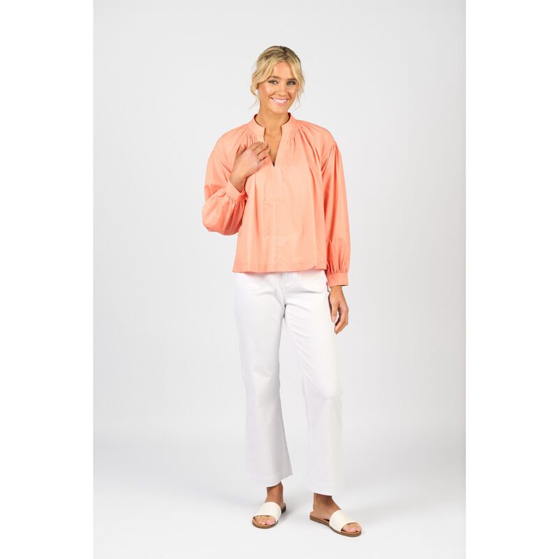 Vassalli Stitched Collar And Placket Shirt With Balloon Sleeve image number 3