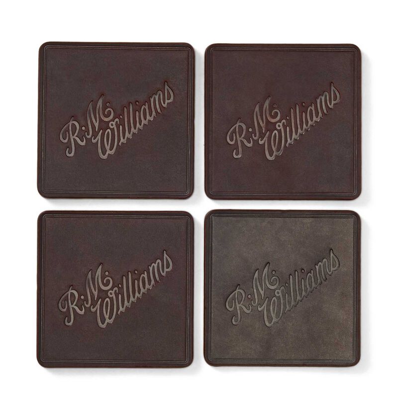 R.M. Williams Script Logo Coaster Set - 4 Piece image number 1